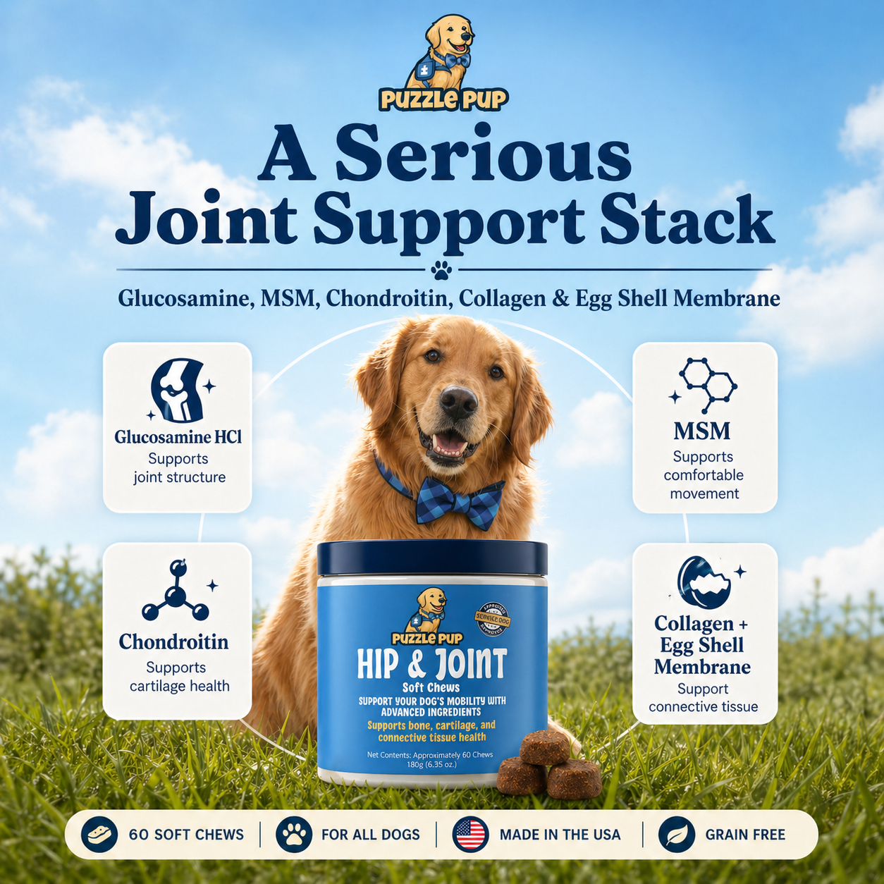 Dog Hip and Joint Chews. Enhanced Dog Health and Mobility