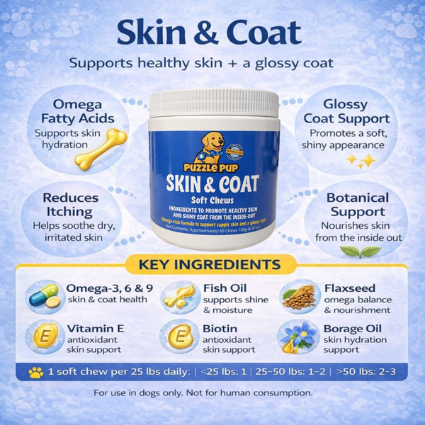 PuzzlePup Skin & Coat Soft Chews - PuzzlePup