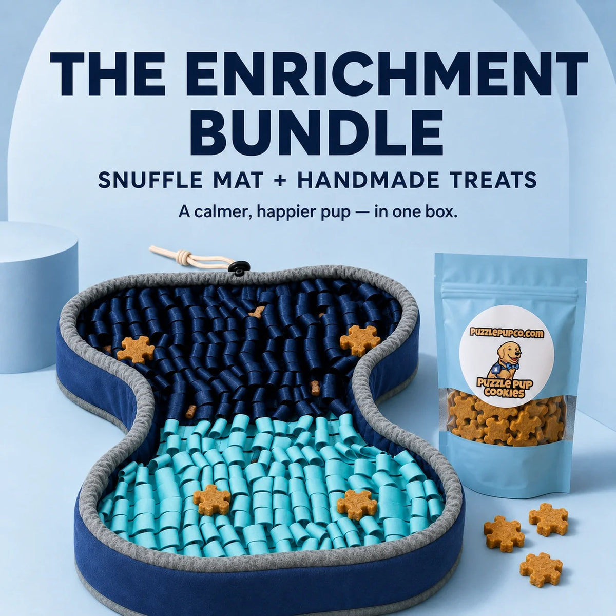 Current PuzzlePup Snuffle Mat with handmade Pumpkin and Peanut Butter treats