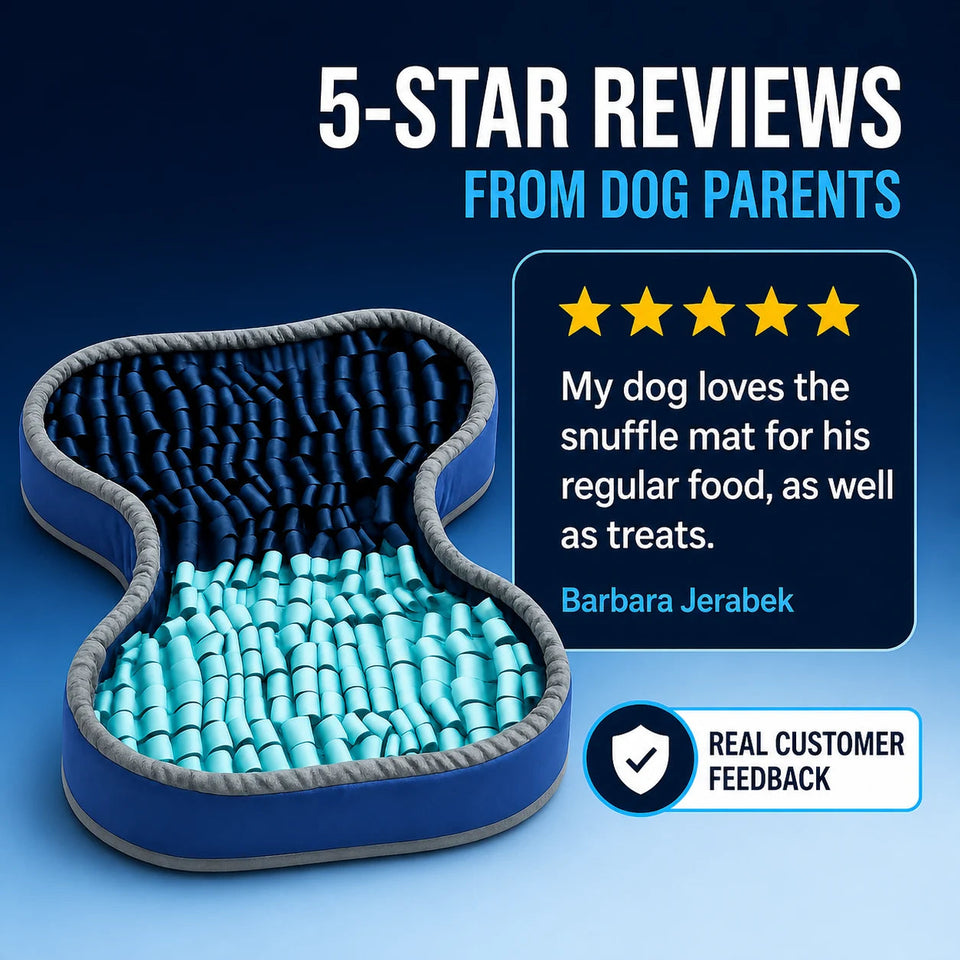 Complete PuzzlePup Snuffle Mat customer-review graphic