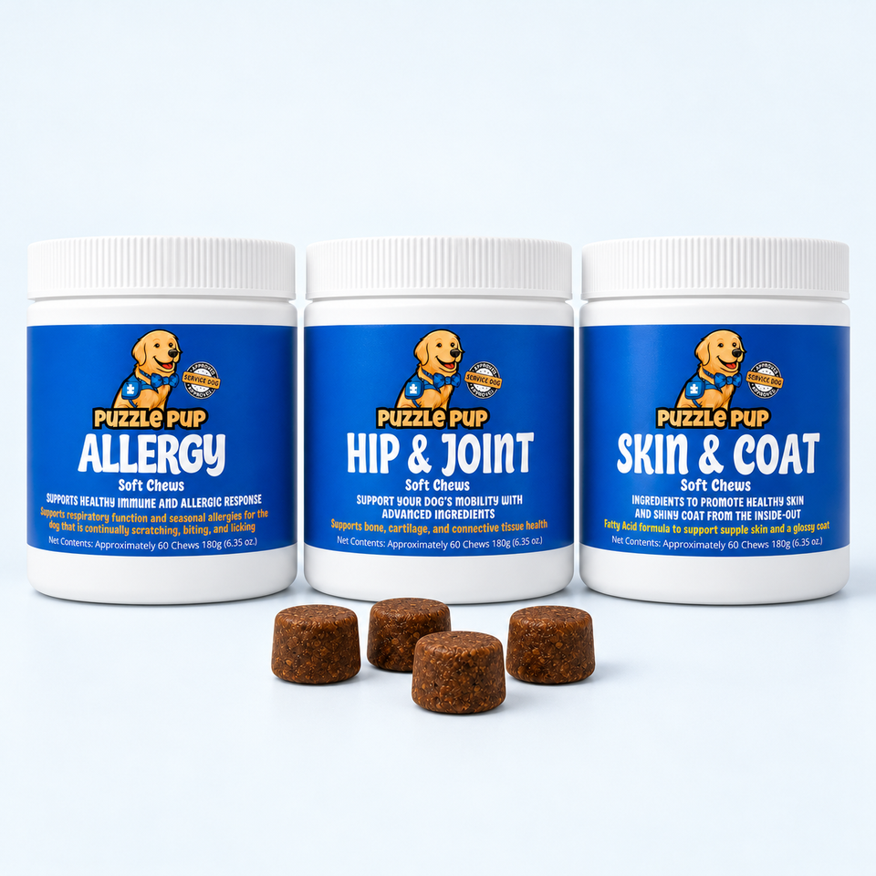 PuzzlePup Three-Jar Soft Chew Box — Mix or Match